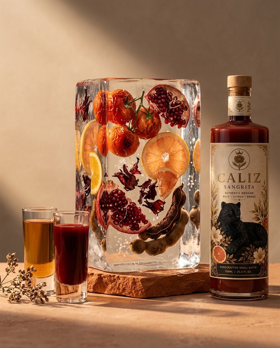CALIZ sangrita and fresh ingredients